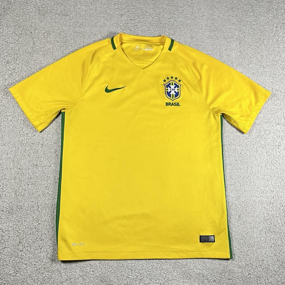 Brazil Jersey Men L Nike Soccer Football National Team Shirt Home 2016 Authentic